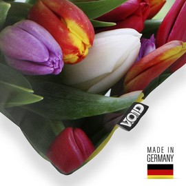 VOID Tulip Bouquet Tulips Flowers Cushion Cover Cushion Cover Cushion Decoration Easter Waterproof Outdoor Cushion Size: 40 x 40 cm