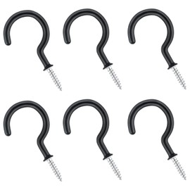 Rowwait 5pcs Screw Hooks,Drop Ceiling Hooks Screw,Multipurpose Screw in Hooks Plastic Coated Ceiling Hooks Vinyl Utility Hooks for Wood,Under Cupboard,Cabinet Shelf,Hanging Plant and Kitchen Utensils