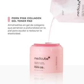 PDRN Pink Collagen Toning Gel Toner Pad by Medicube for Women - 4.05 oz Pads