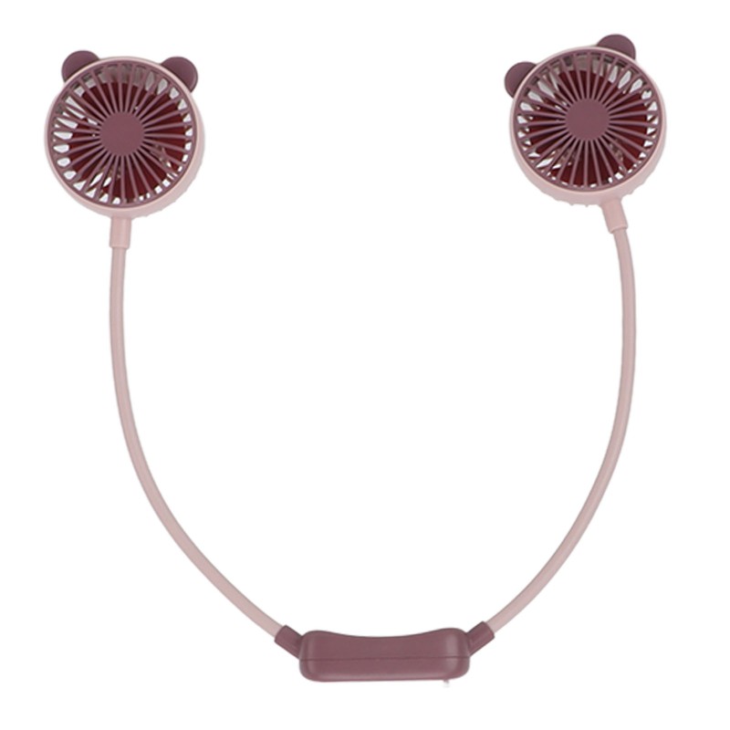 Portable Neck Fan Dual Head Bendable Wearable USB Rechargeable Hand