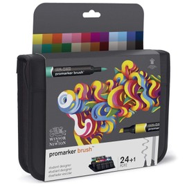 Winsor & Newton ProMarker Juego de brochas, 24 unidades, portafolios de diseño estudiantil
