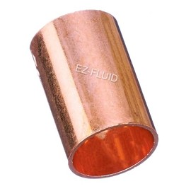 EZ-FLUID Plumbing 2" C X C LF Copper Slip Coupling Pressure Copper Fitting Without Stop,Sweat Solder Connection for Residential,Commercial. (1 Pack)