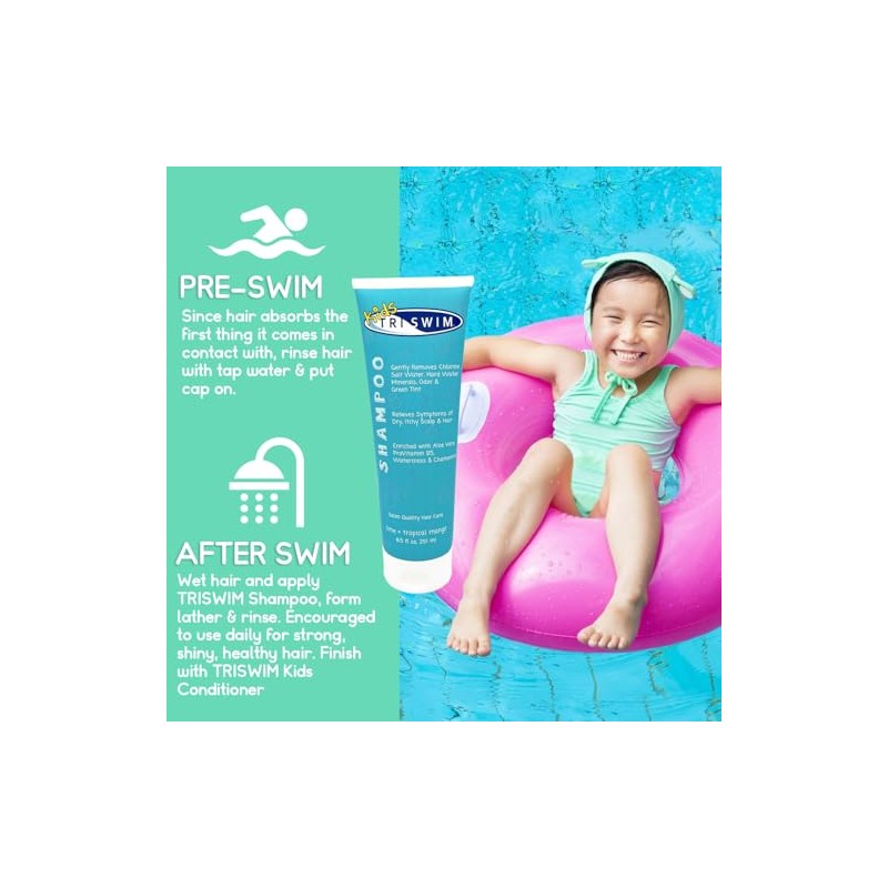 TRISWIM Chlorine Removal Kids Shampoo, 8.5 Ounce