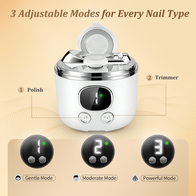 Lucidora Pro 3-in-1 Electric Nail Clipper with 2.5X Magnifier &