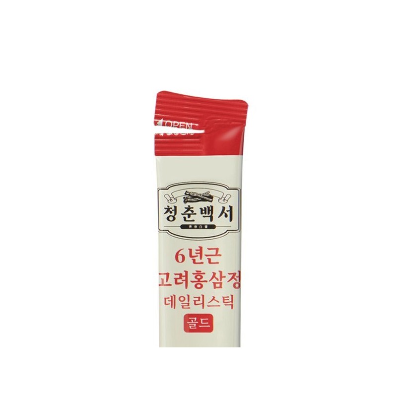 Cheongchunbaekseo 청춘백서 홍삼 6년근 고려홍삼정 데일리스틱 골드 1BOX 대용량 진세노사이드