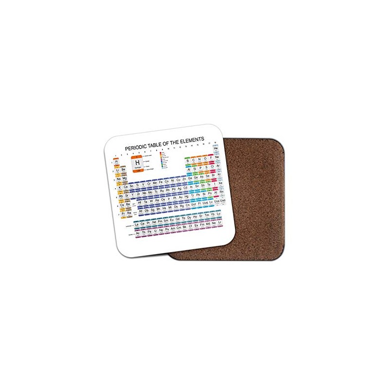 Periodic Table Science Chemistry Cork Backed Drinks Coaster for Tea