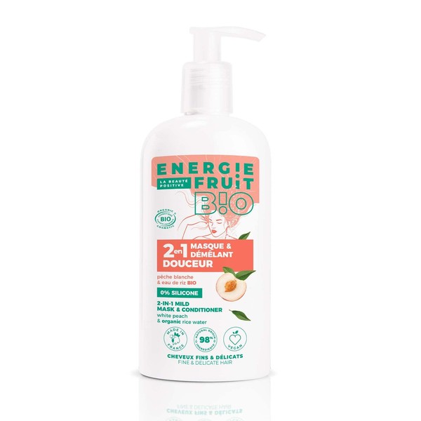 ENERGIE FRUIT Organic Certified by Ecocert Peach and Rice Water Fine and Delicate Hair Vegan 300 ml
