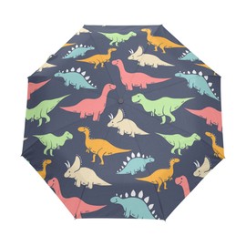 Compact Sun and Rain Travel Umbrella Dinosaur Outdoor Auto Open Close Folding Umbrellas