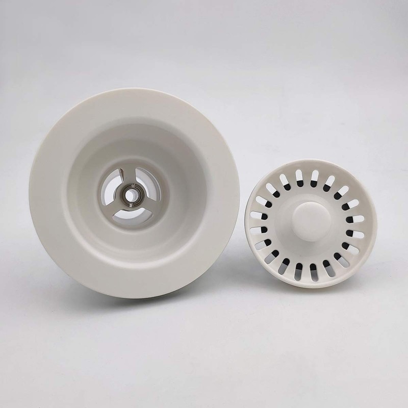 EADOT White Polymer Drain Kitchen Sink Drain Assembly with Removable