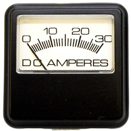 Amp Meter for Battery Charger, 30 Amp, Clamp-Mount, Steel Case and Face, Heavy-Duty, 0-30A DC Scale, Fits Various 15-30 Amp Chargers