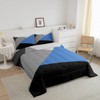 Erosebridal Geometric Comforter Set Twin Size Boys Blue Dark Grey