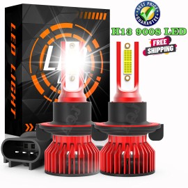 AQJ For Hummer H3 2006-2010 H3T 2009-2010 6000k LED Headlights Bulbs Hi&Lo Beam 2x