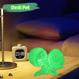 Flavery 3D Printed Flying Dragon in Egg - 9" Flexible Winged Crystal Dragon Inside, Colorful Fidget Toy, Birthday Gift, Desk Pet, Executive Toy Figure (Glow Green)