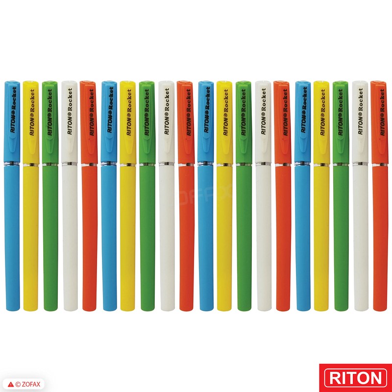 RITON Rocket 20 x 0.6mm Fine Tip BLUE Ball Pens