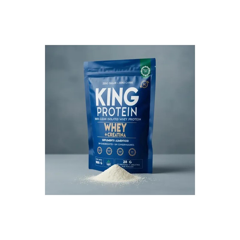 King Protein Whey + Creatina 900g - Polvo Nutricional Sabor
