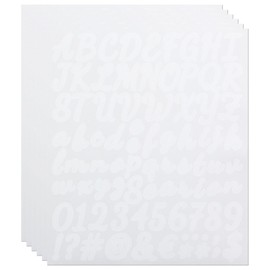 1 Inch & 2 Inch Letter Number Stickers, CMBBZZY Alphabet Stickers for Scrapbooking, Planner Book, Water Bottle, Mailbox - 5 Sheets White