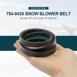 Honoyam 954-0430 754-0430 Snow Brower Auger Drive Belt Two-Stage Snow Blowers 3/8"x35" for MTD Troy Bilt Cub Cadet 754-0430 954-0430 754-0430A 754-0430B 954-0430B 954-0431 Oregon 75-158 265-811