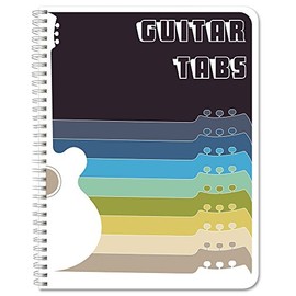 BookFactory Guitar Tablature Notebook/Guitar Music Tabs Journal - 120 Pages, Wire-O, 8 1/2 x 11" Tablature Format (JOU-120-7CW-A(Guitar-Tabs))