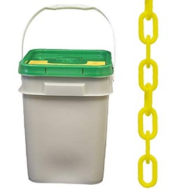 Mr. Chain Plastic Barrier Chain Pail, Yellow, 1.5-Inch Link Diameter, 300-Foot Length (30002-P)