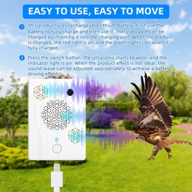 2 Pack Upgraded Ultrasonic Bat Repellent, Keeps Bats Out of Attics, Porches & Houses, Adjustable Bat Deterrent System, Battery Operated Bats Exclusion Device for Indoor Outdoor Use