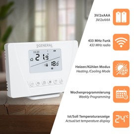 Programmable Wireless Thermostat Room Controller Set Mi-300S RF for Underfloor Heating, Boiler, Electric Heating