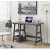 Convenience Concepts Designs2Go Trestle Desk with Shelves, 47", Charcoal Gray