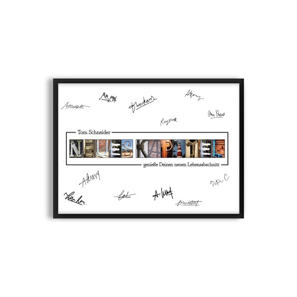 Abschiedsgeschenk Poster Bild Kollegin Kollegen für Unterschriften | Lieblingskollegin Abschied