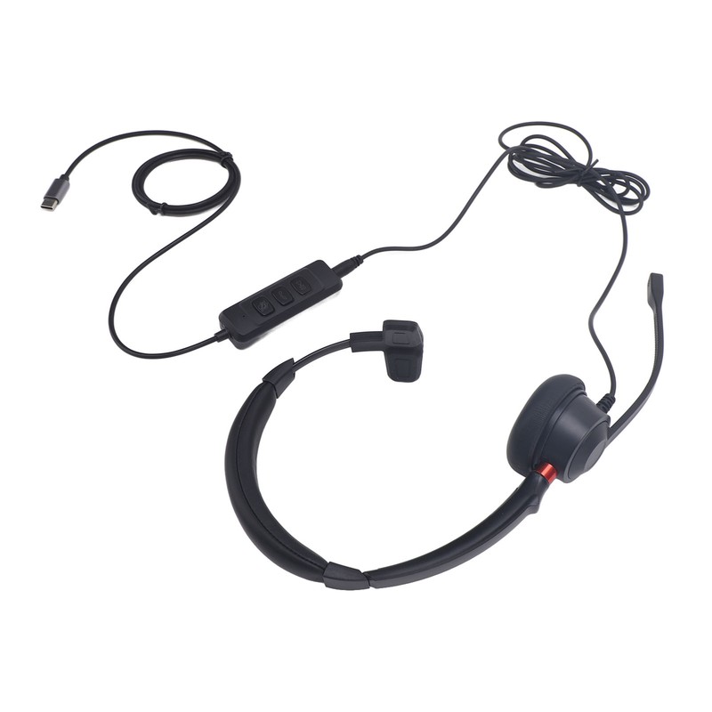 Telephone Headset Noise Canceling Single Ear Comfortable USB C to