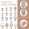 PandaHall 96pcs Chandelier Component Links Charms Pendant Antique Silver Multi