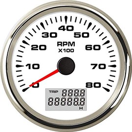ELING Universal Tachometer Tacho Gauge 8000RPM for Auto Marine Yacht Vehicle with 8 Colors Backlight 85mm 9-32V