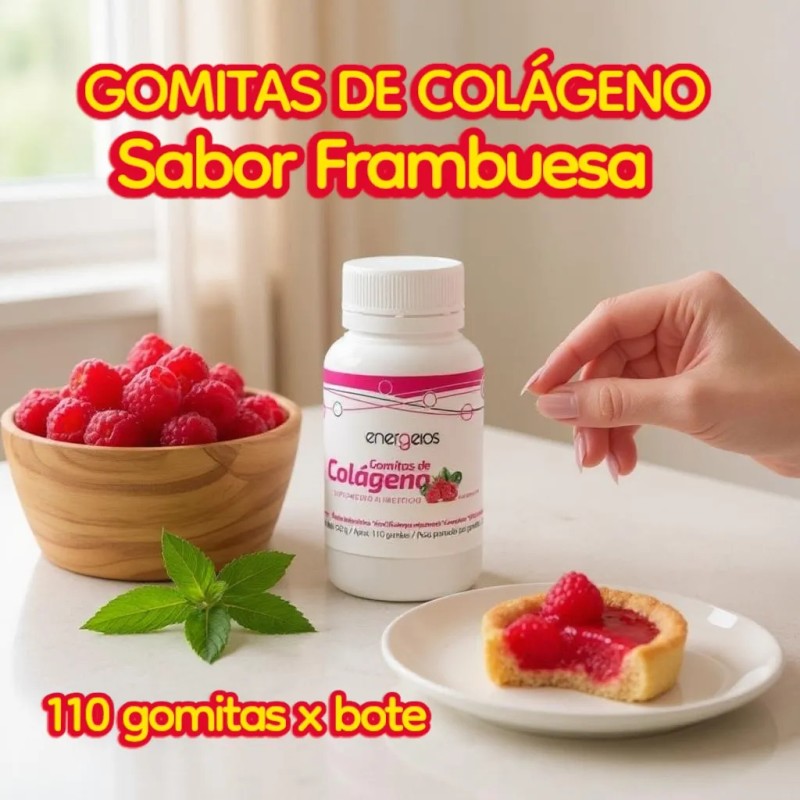 Gomitas De Cólageno Con Ácido Hialurónico 220 Pzas Frambuesa Frambuesa