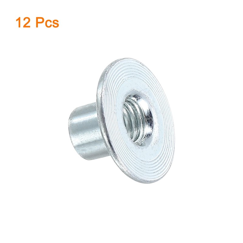 sourcing map M8 T-nuts, 12pcs Carbon Steel Tee Nut Round