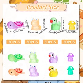 Guiqulai 120Pcs Mini Resin Animals to Hide Mini Ducks to Hide Luminous Figurines Turtles Frogs for Miniature Fairy Garden Dollhouse Accessories DIY Crafts Micro Landscape Aquarium Potted Decoration