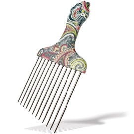 Stainless Steel Professional Hair Styling Pick Comb, Ideal for Afro and Curly Hair, Unisex Design