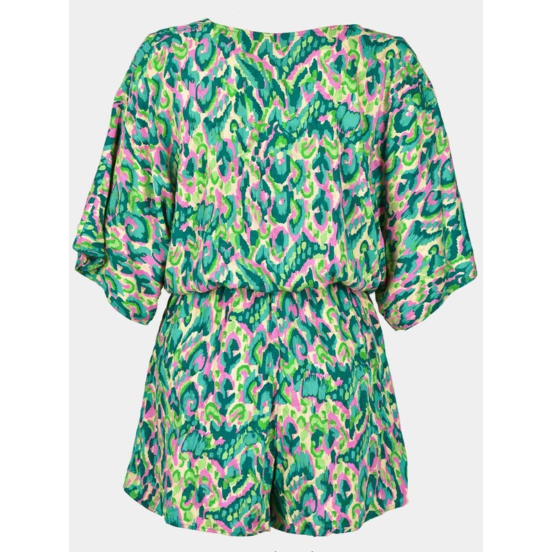 CUPSHE Women's Lace Up Leopard Print Romper Short Sleeves Jumpsuits