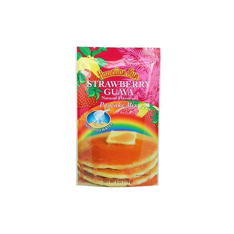 Hawaiian Sun Strawberry Guava Pancake Mix 6 Ounce Bag -