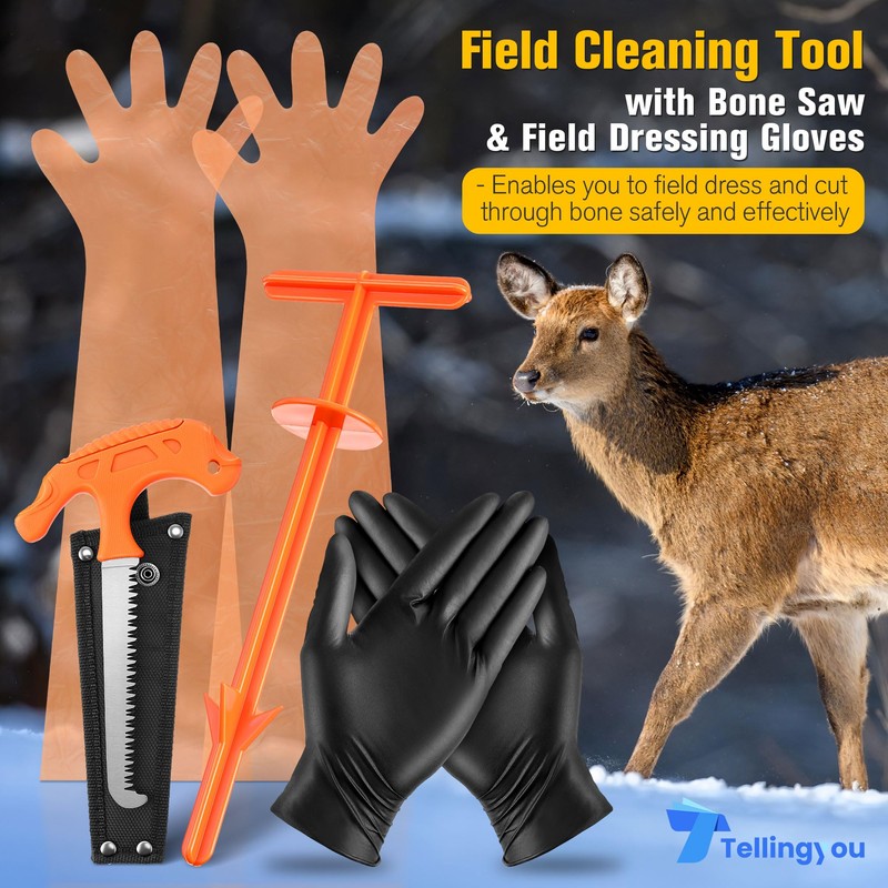Tellingyou Field Cleaning Tool with Bone Saw and Field Dressing