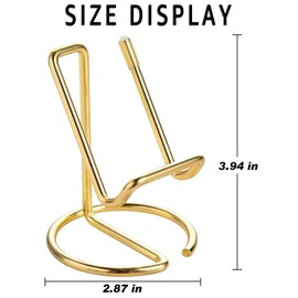 Taicols Business Card Holder for Desk 2Pcs Cute Metal Gold Desktop Cell Phone Stand Desktop Business Stand Desktop Name Card Organizer Display for Men & Women Desktop Name Card Organizer