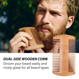 Beard Growth Kit, Beard Grooming Kit for Men W/Beard Roller,Atural Ingredients Beard Growth Serum, Beard Balm, Beard Comb, Stimulate Beard Growth With This Beard Care Kit, Gifts For Men