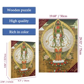 Bristlegrass Wooden Jigsaw Puzzles 1000 Pieces for Adults Avalokitesvara Bodhisattva with Thousand Hands and Thousand Eyes 1000 Piece Puzzle for Adults - Jigsaw Puzzles 1000 Pieces (1000 pcs)