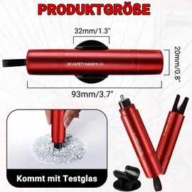 YIFLorine TANG Safe Hammer Glass Breaker, 2 in 1 Seat Belt Cutter Emergency Hammer Hammerdex Glass Breaker Safety Emergency Hammer Car with Belt Cutter for Car, Bus, Emergency Hammerdex (Red)