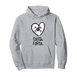 South Korea Heart Line Artwork Cool Asia Minimal Korean Gift Pullover Hoodie