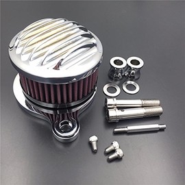 NBX- Chrome Air Cleaner Intake Filter System Kit Groove Engraved For Compatible with Harley Sportster XL883 XL1200 1988-2004 2005 2006 2007 2008 2009 2010 2011 2012 2013 2014 2015