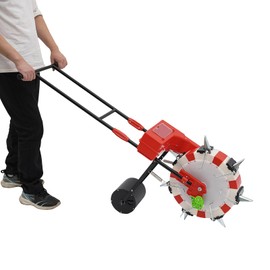 OLKKEFT Hand-Push Seeder, Seed Planting Tool with 7 Nozzles,Portable Garden Seeder, Home Fertilizer Applicator for Planting Corn Cotton Soybean Peanut (7 Nozzles)