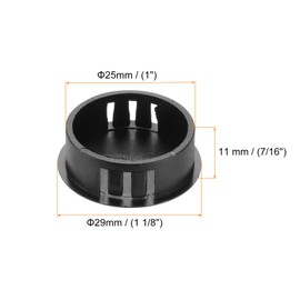 Sourcing Map 32PCS 25mm(1") Black Plastic Hole Plugs, Flush Type Panel Hole Plugs Insert End Caps for Locking Tubes Furniture Cabinet