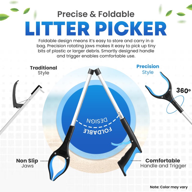BCHEE Litter Picking Beach Clean Kit | 4-Piece Set |
