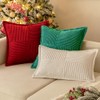 MIULEE Christmas Red Corduroy Pillow Covers with Splicing Set of