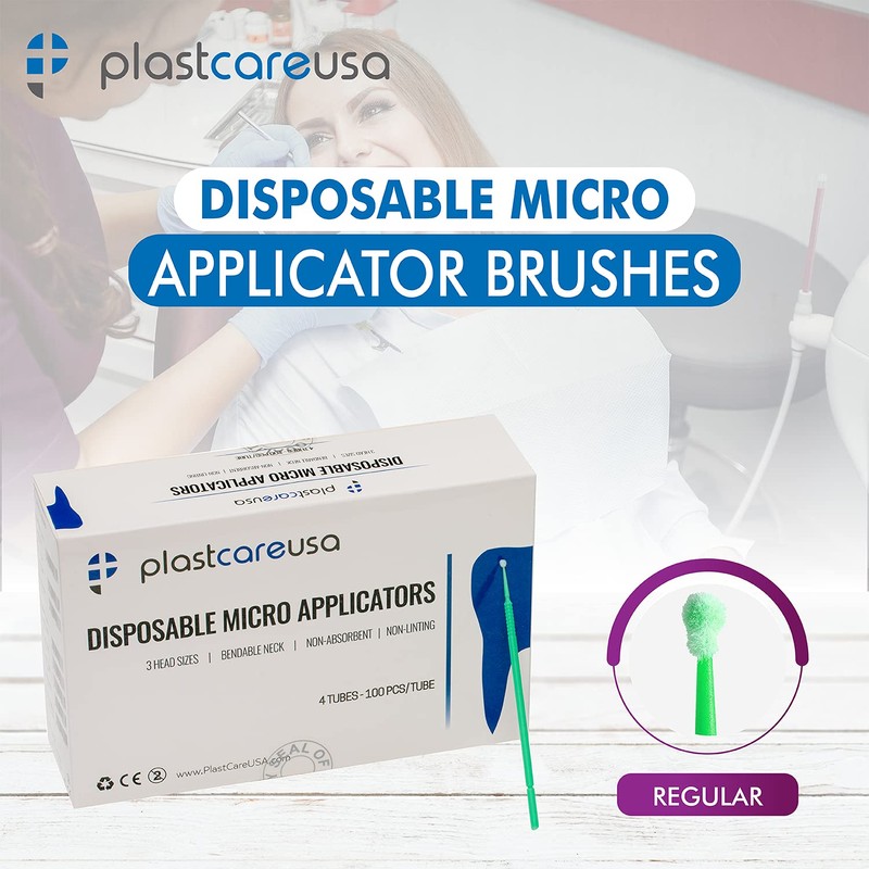 400 Fine Micro Applicator Brushes - Disposable Dental Microbrushes with