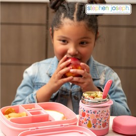 Stephen Joseph, 10oz Vacuum Sealed Insulated Food Jar for Hot Food, Lunch Thermo Kids Food Jar with Spork, Leak Proof Stainless Steel Wide Mouth Lunch Food Thermo Jar for School, Butterfly