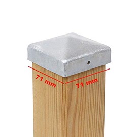 7 x Post Caps Pyramid 71 x 71 mm Steel Fire-Dip Galvanised